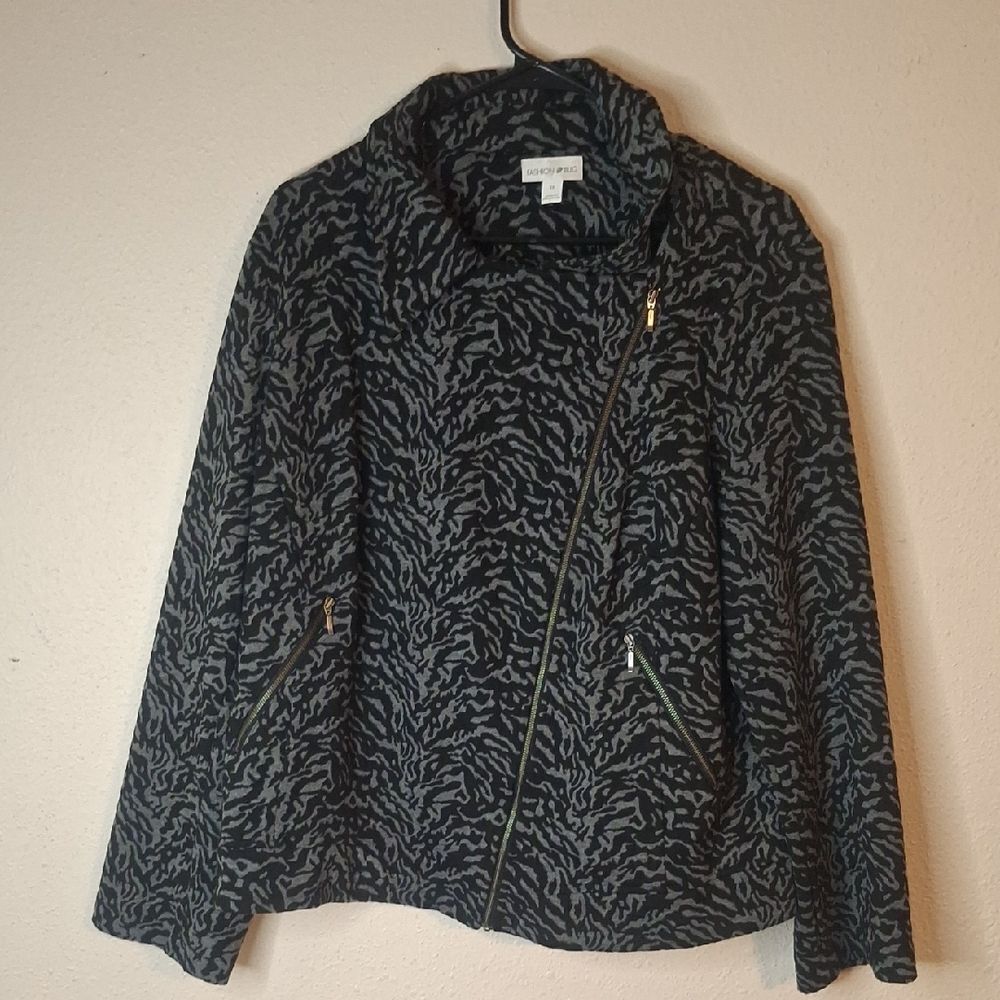 Fashion Bug Women's Black and Gray Blazer size 1X